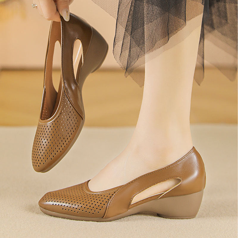 Damen Sling-Pumps mit atmungsaktivem Lochmuster