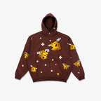 Unisex nan Kapuzenpullover mit eingestricktem Pixel-Bienenmotiv und aufgesetzter Kängurutasche R&B