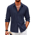 Herren elegante Langarmbluse mit feinem Streifenmuster R&B