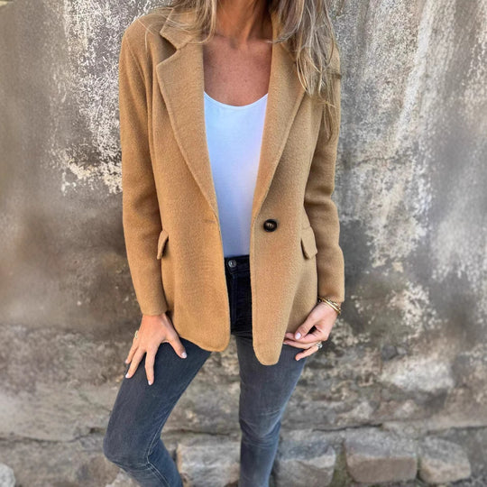 Damen elegante Wolljacke mit schmalem Schnitt R&B