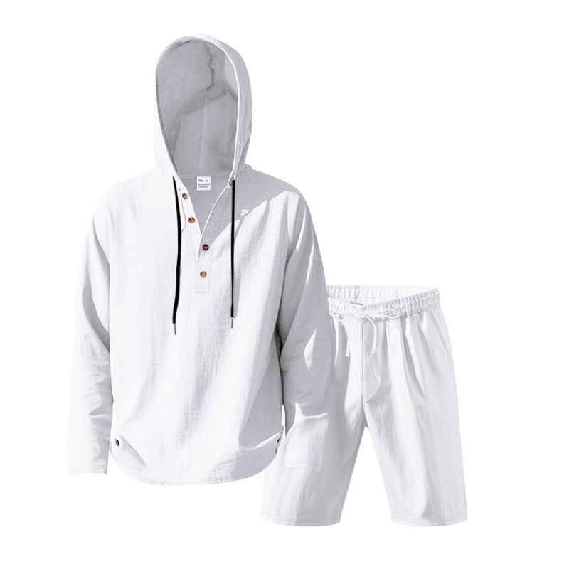 Herren lässiges Freizeit-Set mit Hoodie und Shorts R&B