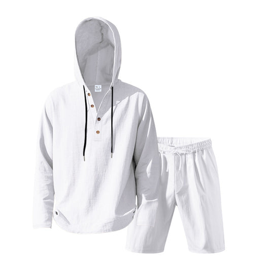 Herren lässiges Freizeit-Set mit Hoodie und Shorts R&B