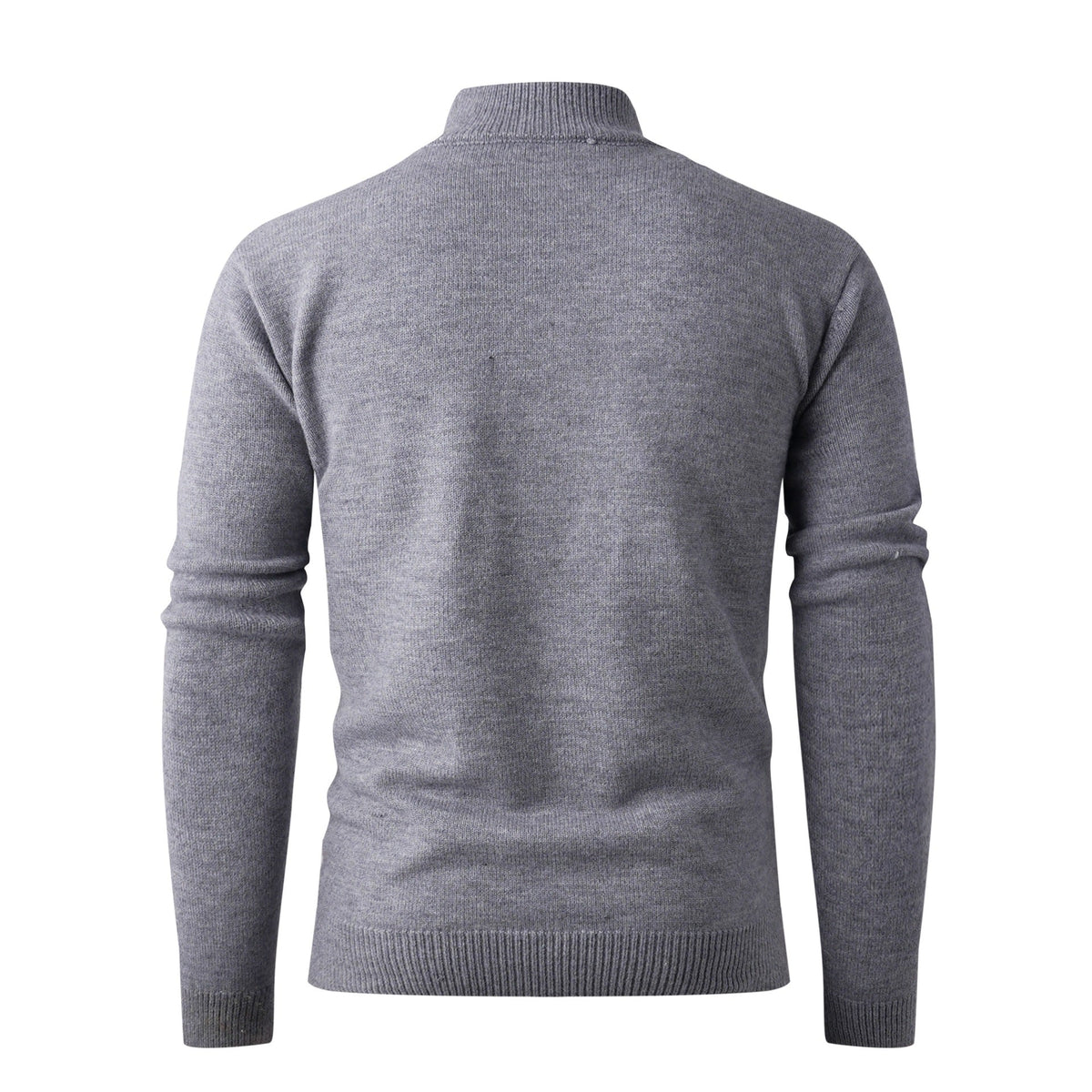 Herren Grobstrickpullover mit modernem Stehkragen und funktionalem Reißverschluss R&B
