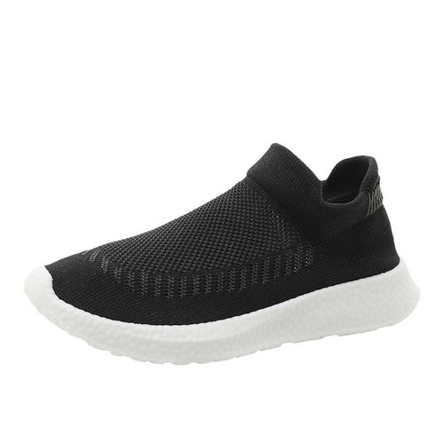 Damen atmungsaktive Slip-On Sneakers mit flexiblem Strick-Obermaterial R&B