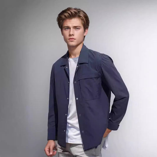 Herren leichte Utility-Jacke mit praktischen Taschen und modernem Design R&B