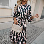 Damen Maxikleid mit geschmackvollem Streifenmuster und praktischen Taschen R&B