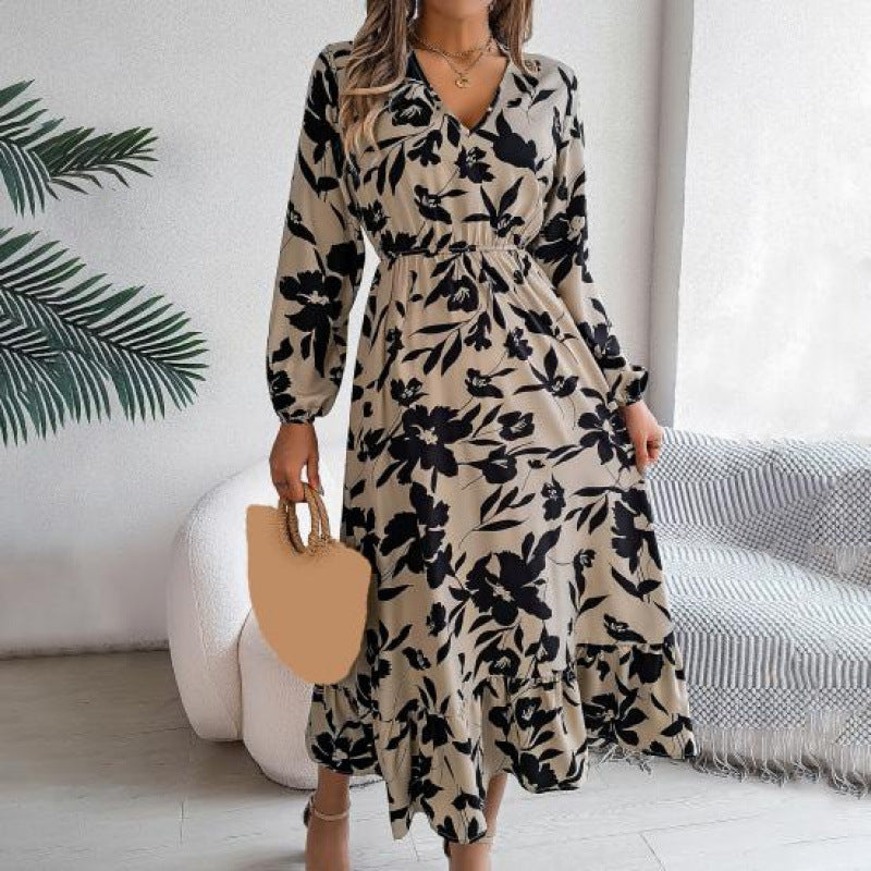 Damen Maxi-Kleid mit blumigem Muster R&B