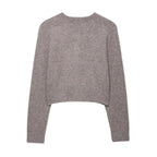 Damen Kurzstrickjacke mit Knopfdetails R&B