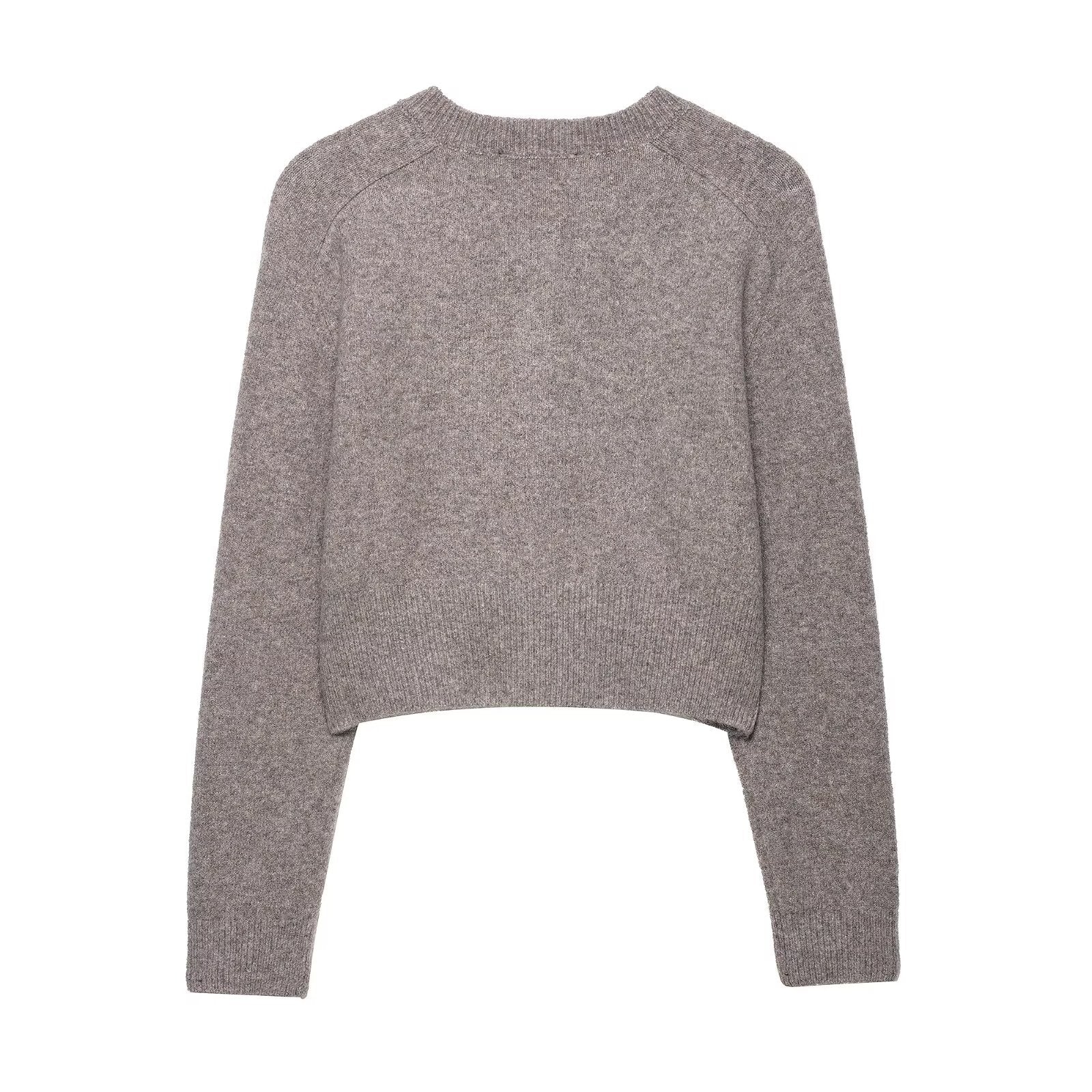 Damen Kurzstrickjacke mit Knopfdetails R&B