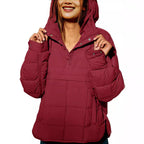 Damen lässige Winterjacke mit Steppdesign und Kragen