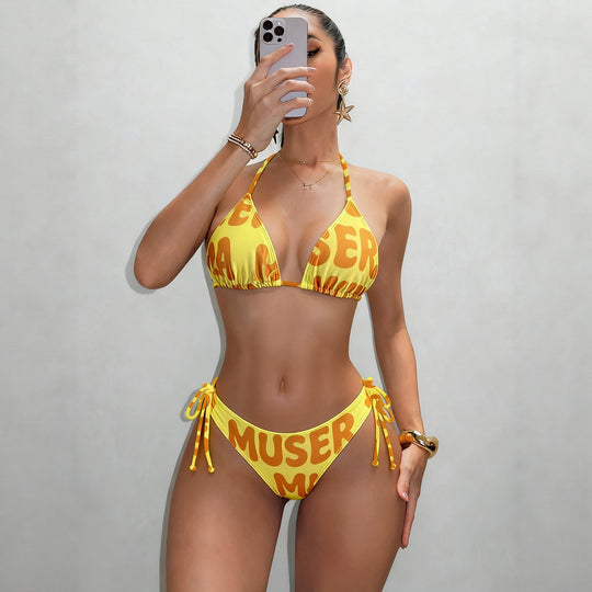 Damen Triangel-Bikini mit seitlicher Raffung R&B
