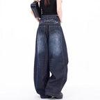 Damen Weite Denim-Hose mit hohem Bund und trendigem Schnitt R&B