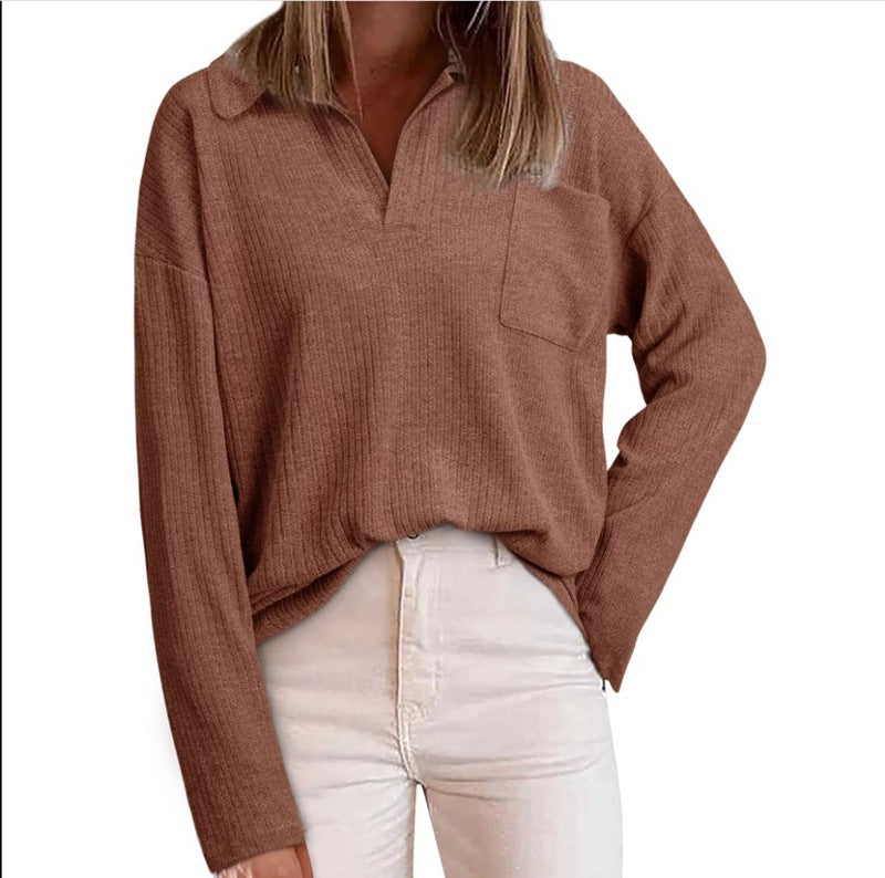Damen Pullover mit strukturierter Oberfläche und lässigem Schnitt R&B