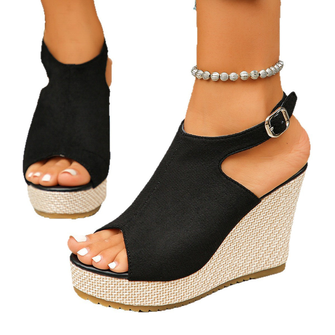 Damen Wedge-Sandalen mit modischem Camouflage-Design und komfortablem Fußbett R&B