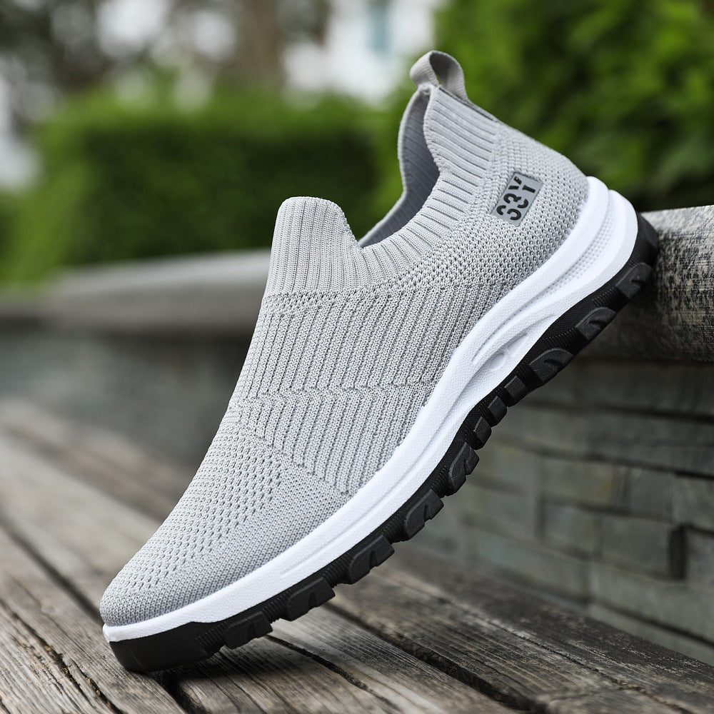 Damen Bequeme Slip-On Sneakers mit elastischem Strickoberteil und rutschfester Sohle R&B
