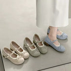 Damen Ballerinas mit dekorativem Rüschenelement und komfortablem Absatz