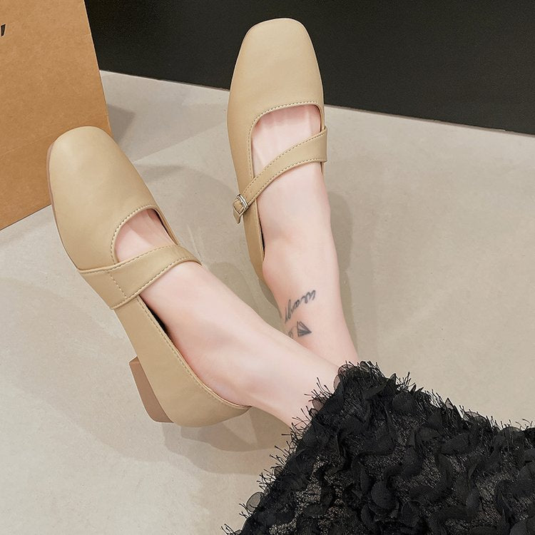 Damen bequeme Ballerinas mit verstellbarem Riemen R&B