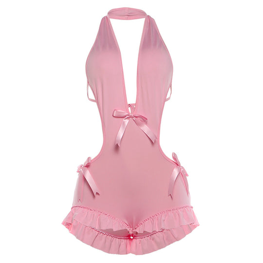 Damen Verführerischer Einteiler mit Cut-Outs und Rüschen R&B