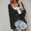 Damen lässiger Strickcardigan mit offenem Muster R&B