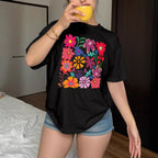 Damen T-Shirt mit buntem Blumenprint R&B