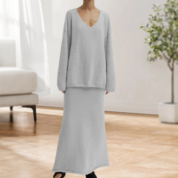 Damen Oversized Strickpullover mit hohem Bund und seitlicher Naht R&B
