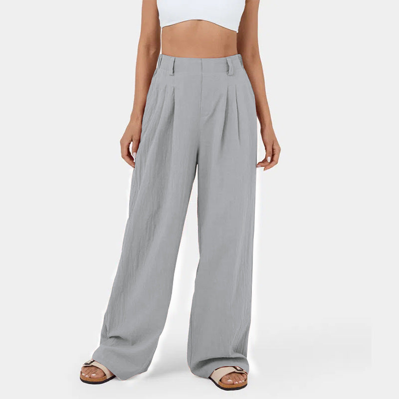 Damen Weite Chinohose mit elegantem Faltenwurf und seitlichen Taschen R&B
