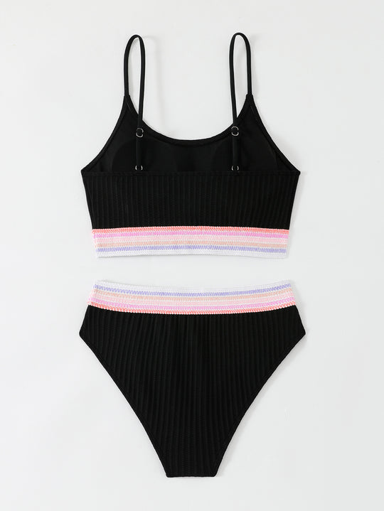 Damen Bikiniset mit breitem elastischem Bund und rippierter Struktur R&B