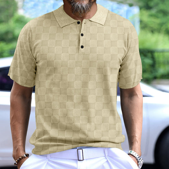 Herren Polo-Shirt mit strukturiertem Design und komfortablem Stehkragen R&B