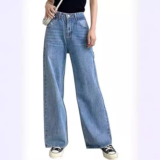 Damen Weit geschnittene high-waist Jeans mit klassischem Look R&B