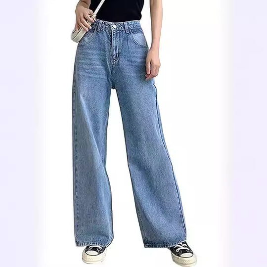 Damen Weit geschnittene high-waist Jeans mit klassischem Look R&B