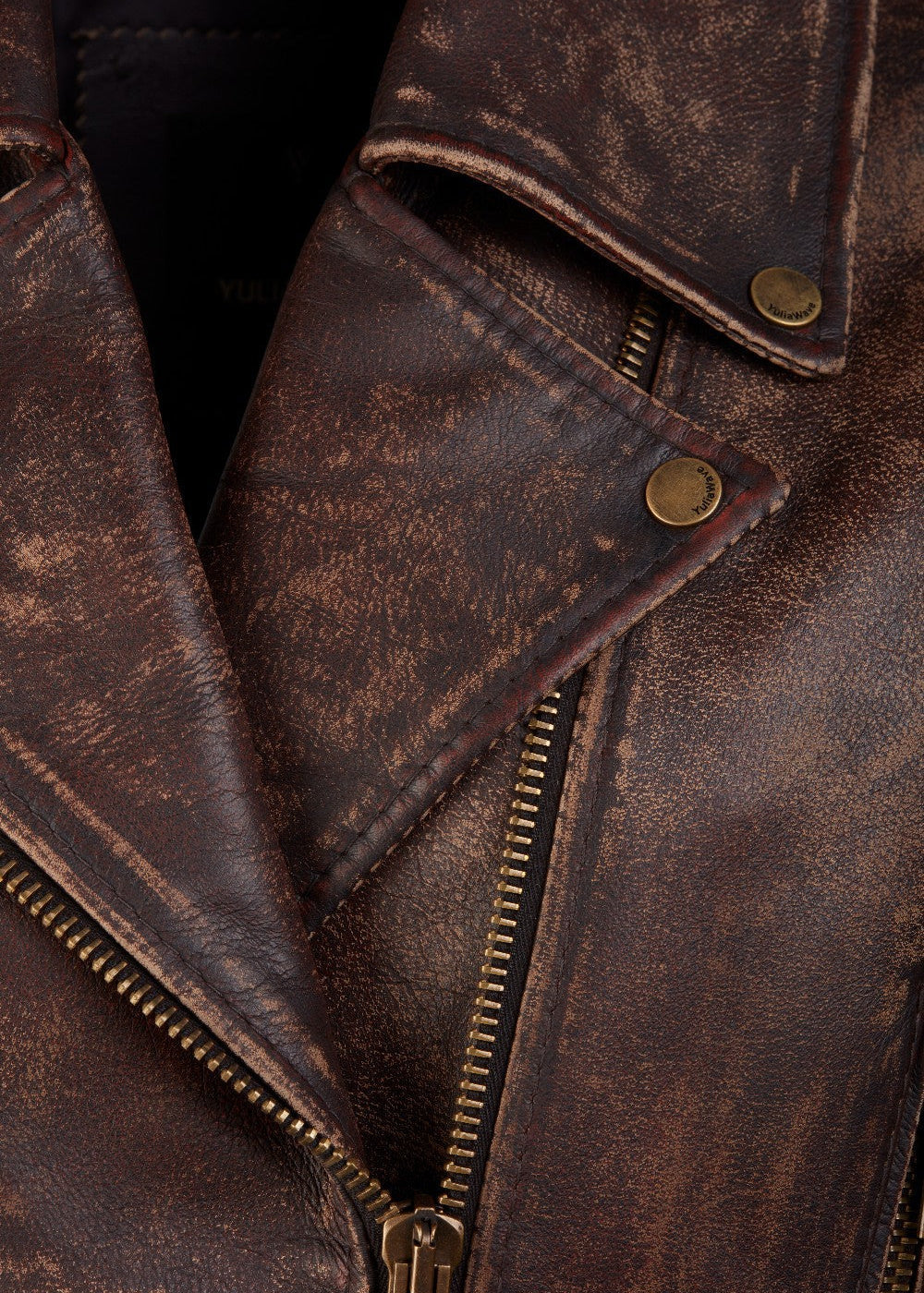 R&B | Leder Gekürzte Bikerjacke