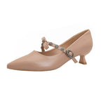Damen elegante Mary Jane Pumps mit dekorativem Riemen