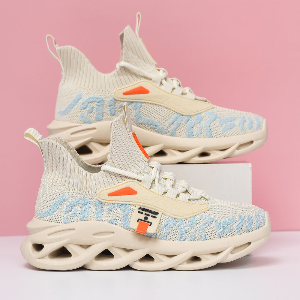 Damen Sportliche Strick-Sneaker mit rutschfester Laufsohle R&B
