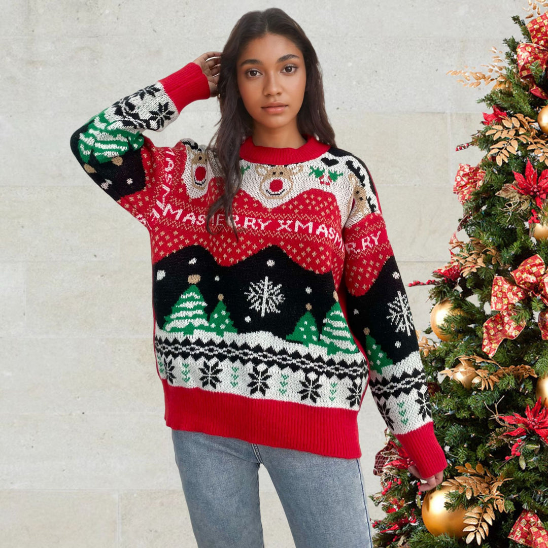 Damen Weihnachtspullover mit festlichen Motiven und bequemer Passform R&B