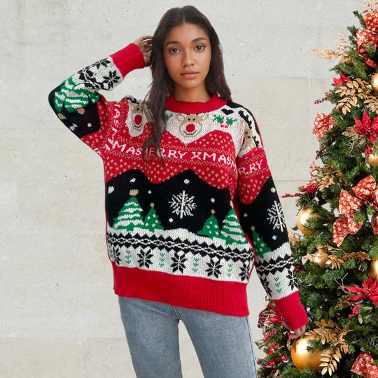 Damen Weihnachtspullover mit festlichen Motiven und bequemer Passform R&B