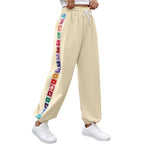 Damen Freizeit-Hose mit buntem Blumenmuster und elastischem Bund R&B