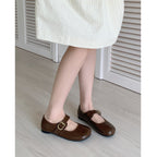 Damen Ballerinas mit elegantem Schnallenverschluss und modischem Glanz