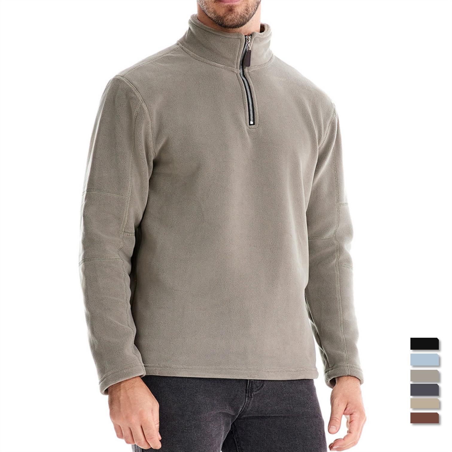 Herren Mikrofleece Pullover mit halbem Reißverschluss