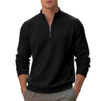 Herren sportlicher Pullover mit Reißverschluss und strukturierter Oberfläche R&B