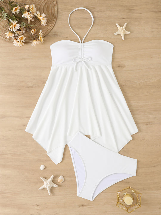 Damen Tankini mit lässigem Oberteil und modischem Rock R&B