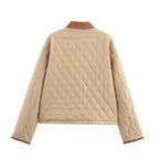 Damen Steppjacke mit karierter Kragen und praktischen Seitentaschen R&B