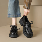 Damen elegante Schnürschuhe mit robustem Plateau