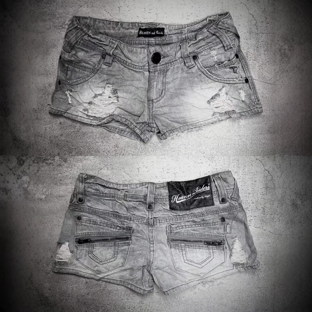 Damen trendy Jeans-Shorts mit distressed Details R&B