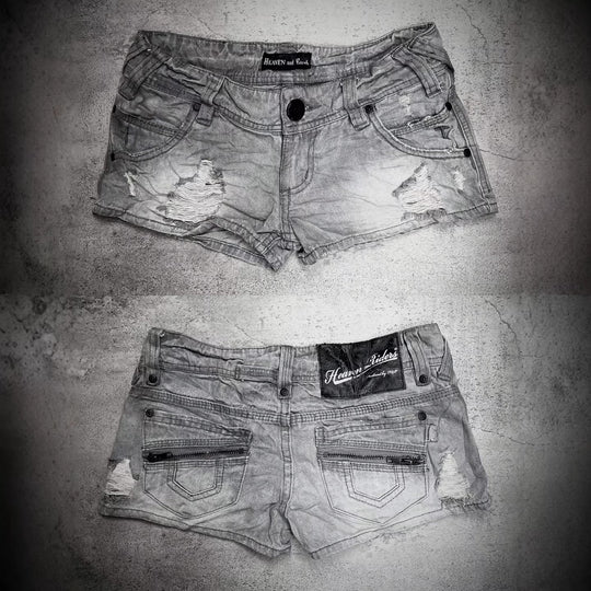 Damen trendy Jeans-Shorts mit distressed Details R&B