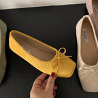 Damen Ballerinas aus hochwertigem Wildleder mit filigranem Schleifendetail R&B
