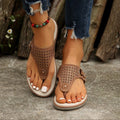 Damen Zehentrennersandalen mit funkelnden Strassdetails und rutschfester Sohle