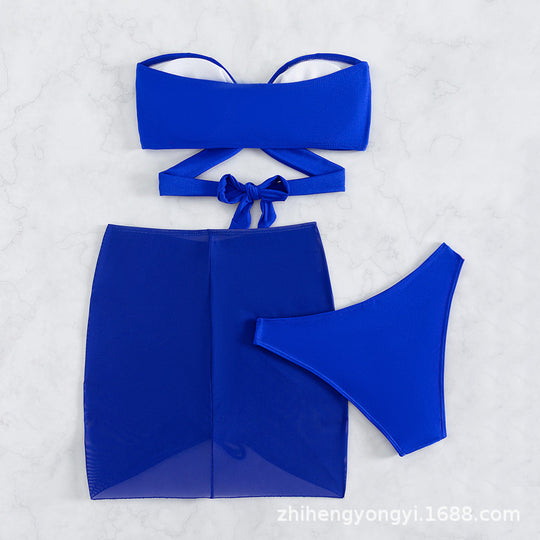 Damen Bandeau-Bikini mit verspieltem Wickeldesign R&B