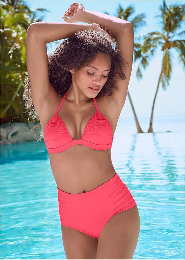 Damen Hochtaillierter Bikini mit femininem Rüschendesign R&B