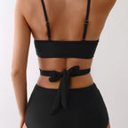 Damen Bikini-Set mit modischem Wickelelement und hoch geschnittener Bikini-Hose R&B
