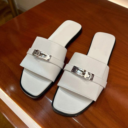 Damen elegante Flip-Flops mit modischen Riemen und komfortablem Fußbett R&B